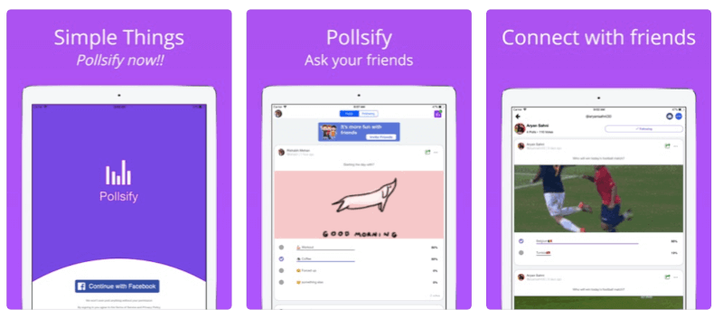 Pantallazo del app Pollsify para encuestas
