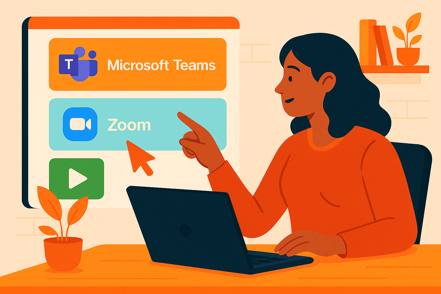 Ilustración sobre los pasos para organizar un evento virtual