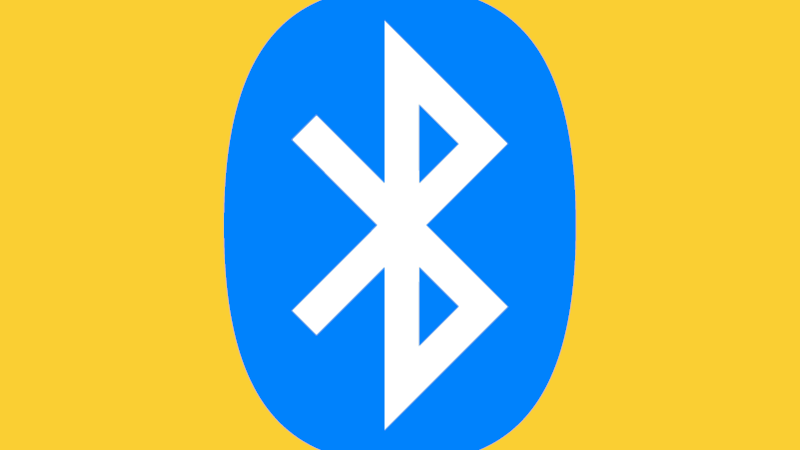 Bluetooth logo sobre amarillo