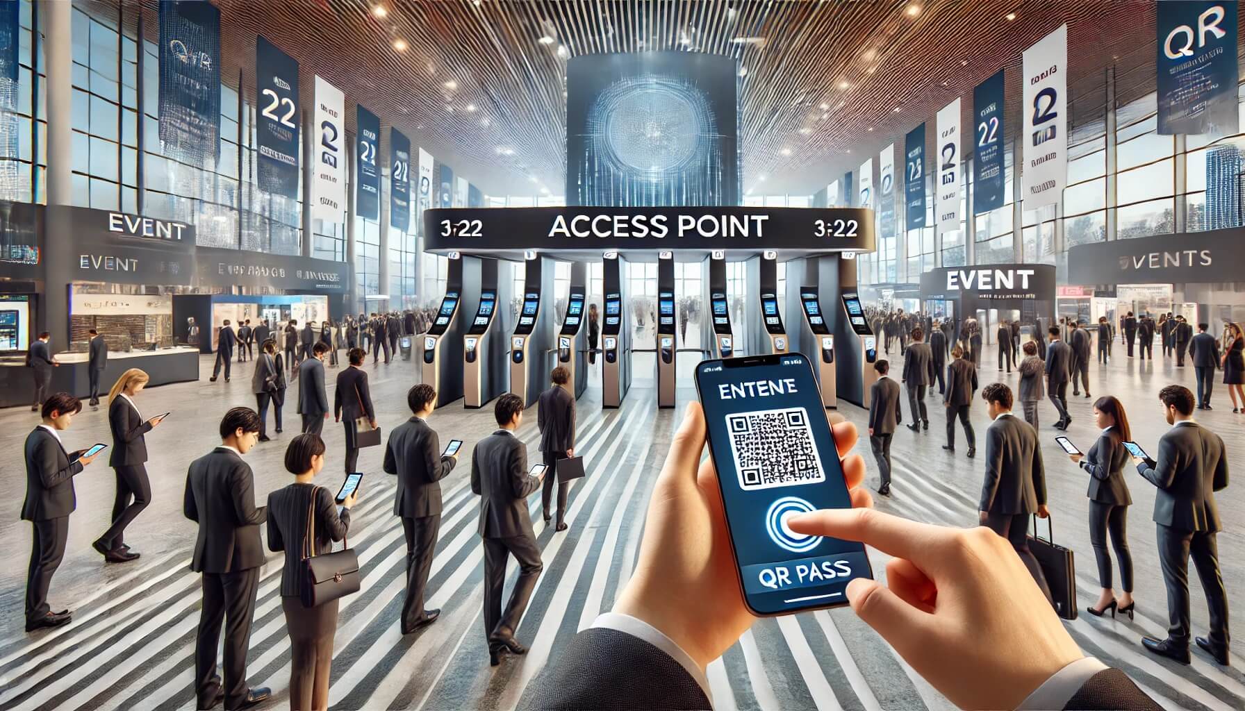 Ilustración sobre apps para control de acceso a eventos