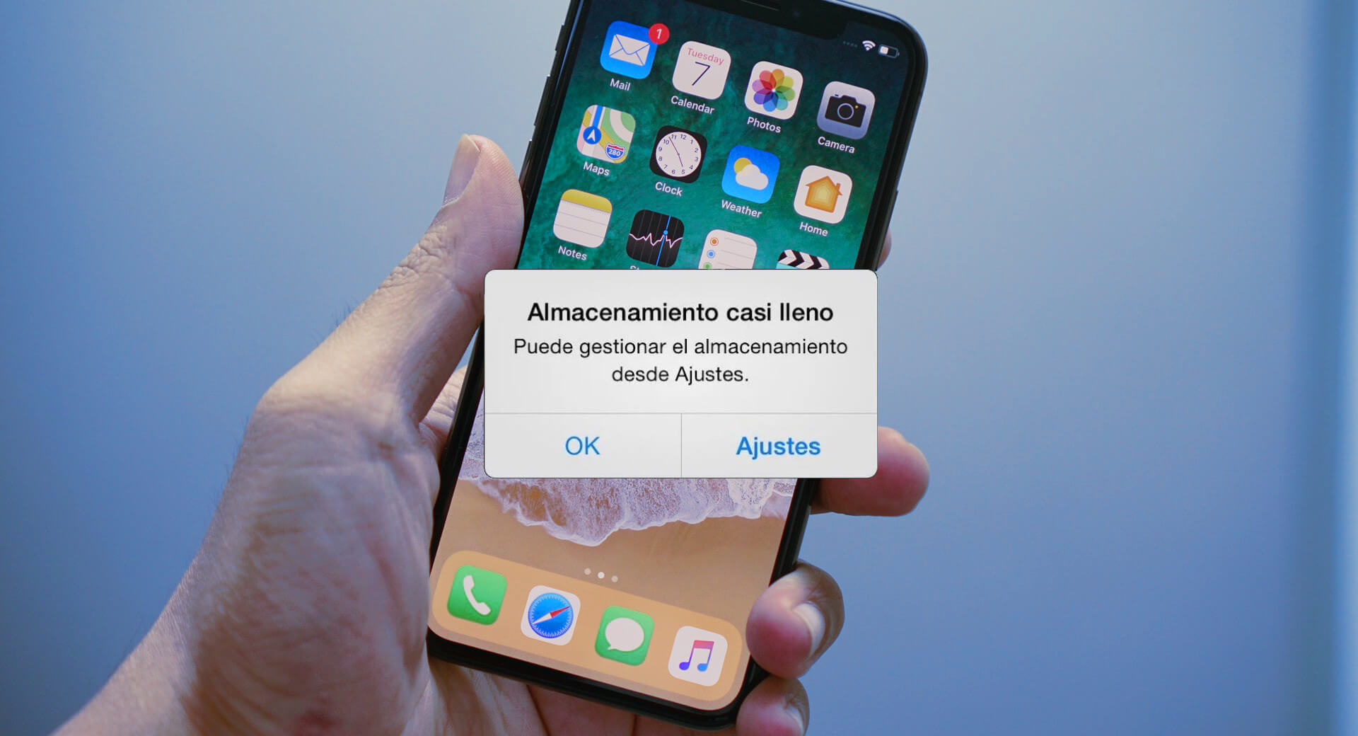 Mensaje Almacenamiento casi lleno en el iPhone