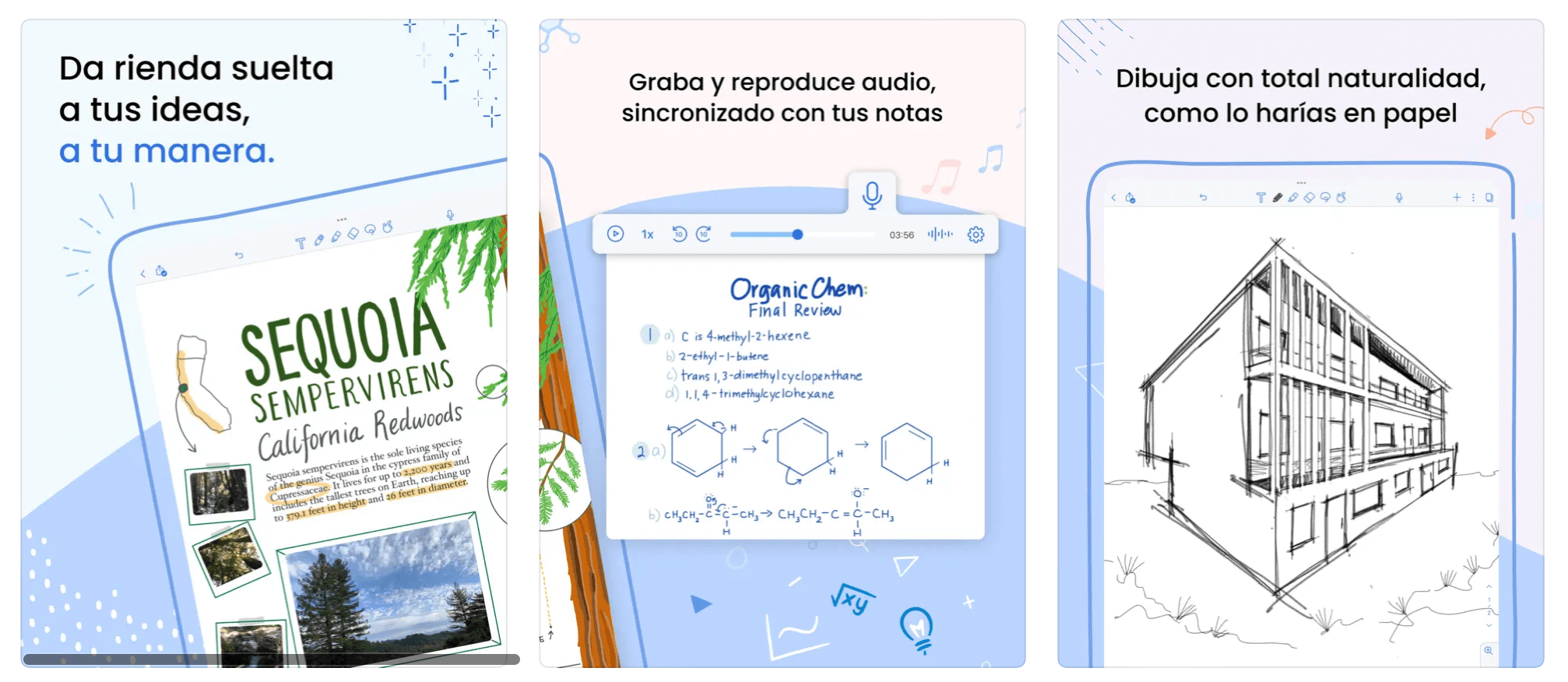 Pantallazos de Notability