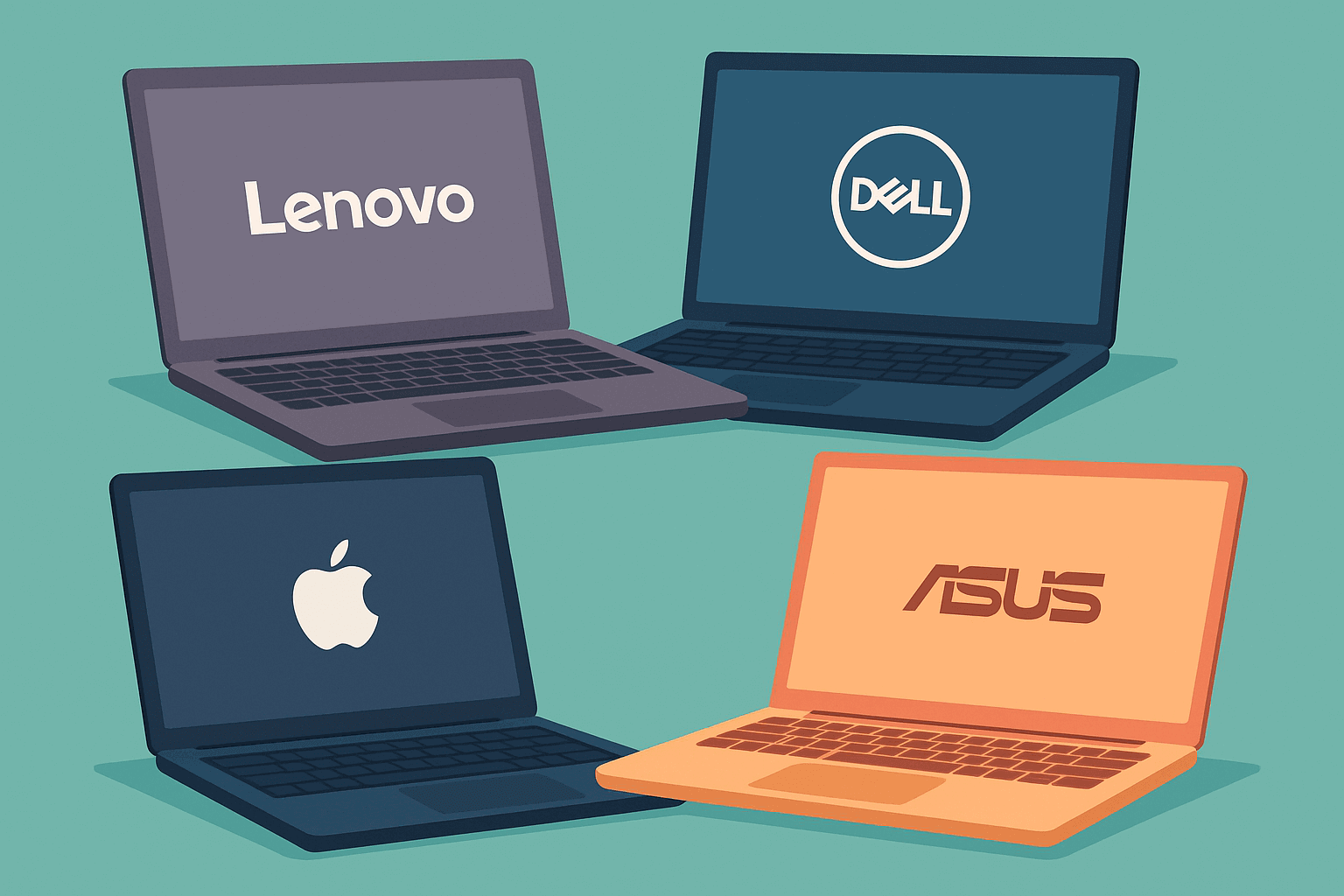 Ilustración sobre las mejores marcas de ordenadores portátiles