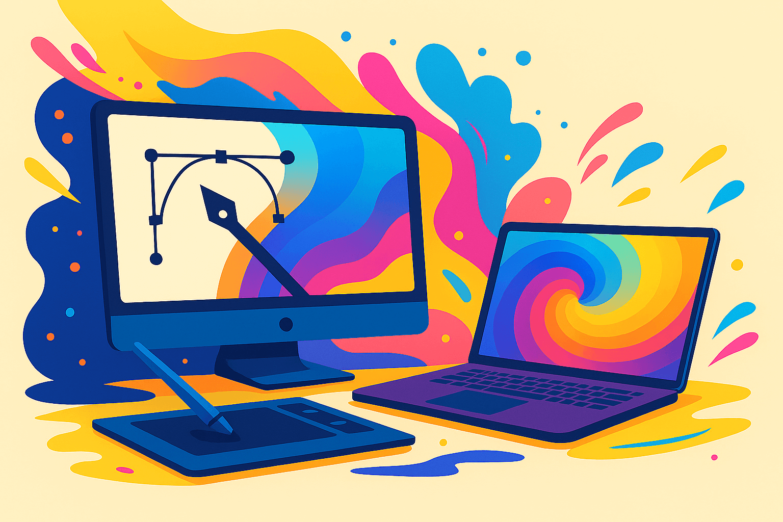 El mejor ordenador para diseñadores gráficos (ilustración)