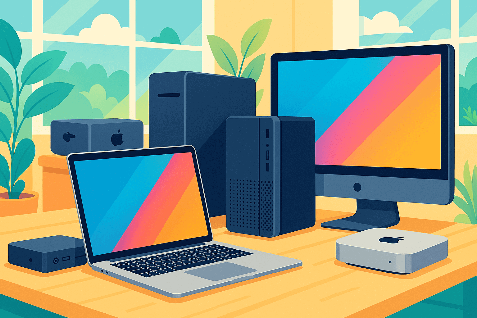 Ilustración de los mejores ordenadores para oficina