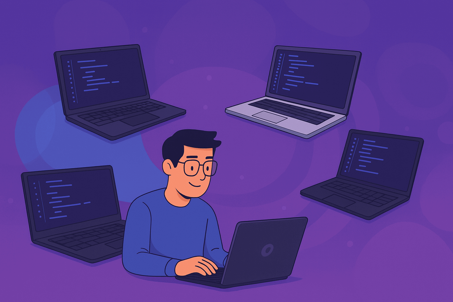 Ilustración sobre los mejores ordenadores para programar